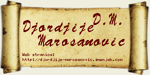 Đorđije Marošanović vizit kartica